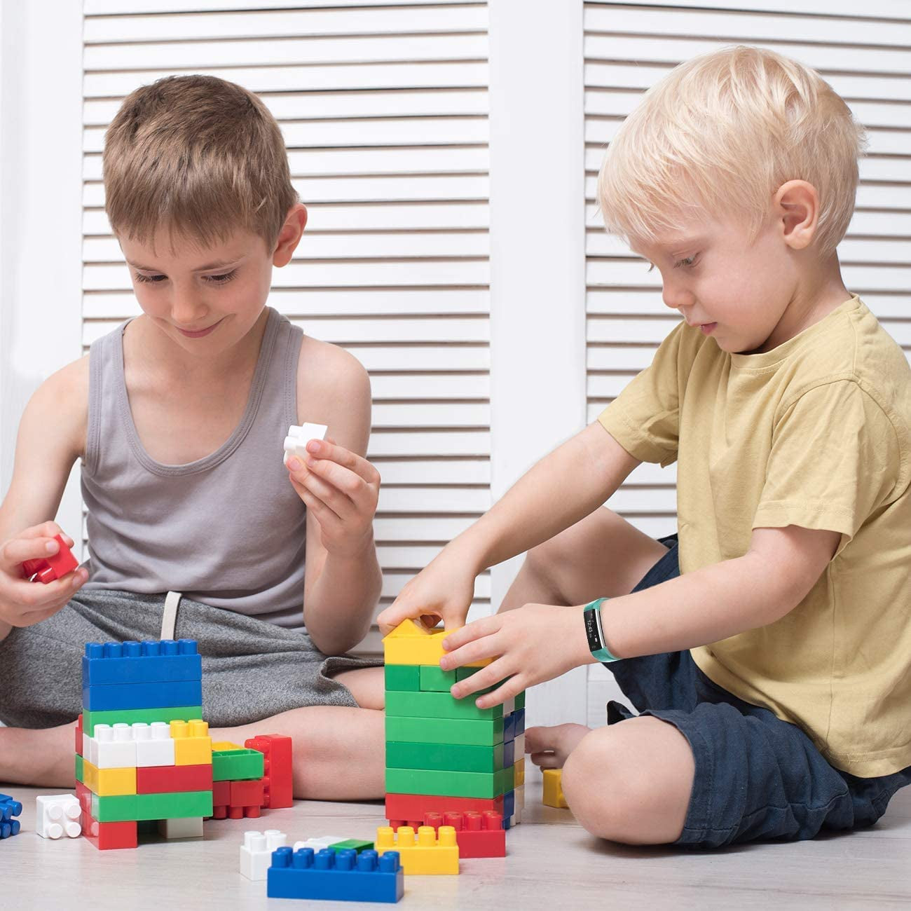 Slim Fitness Tracker Watch for Kids Girls Boys Teens, Waterproof Activity Tracker with Pedometer, Calorie and Step Counter, Sleep Monitor, Silent Alarm Clock(Dual Bands)