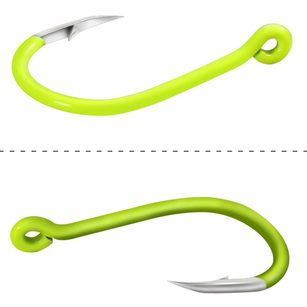 Carbon Steel Fluorescent Fishing Hooks 50Pcs Luminous Fishing Hooks Fishing Accessories