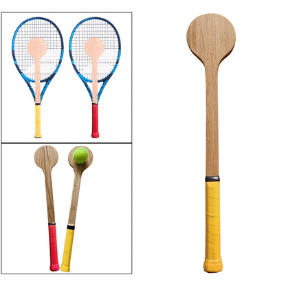 Tennis Racket Pointer Wooden Tennis Spoon Practice Batting Accurate Hitting Tennis Trainer Portable Tennis Practice Equipment