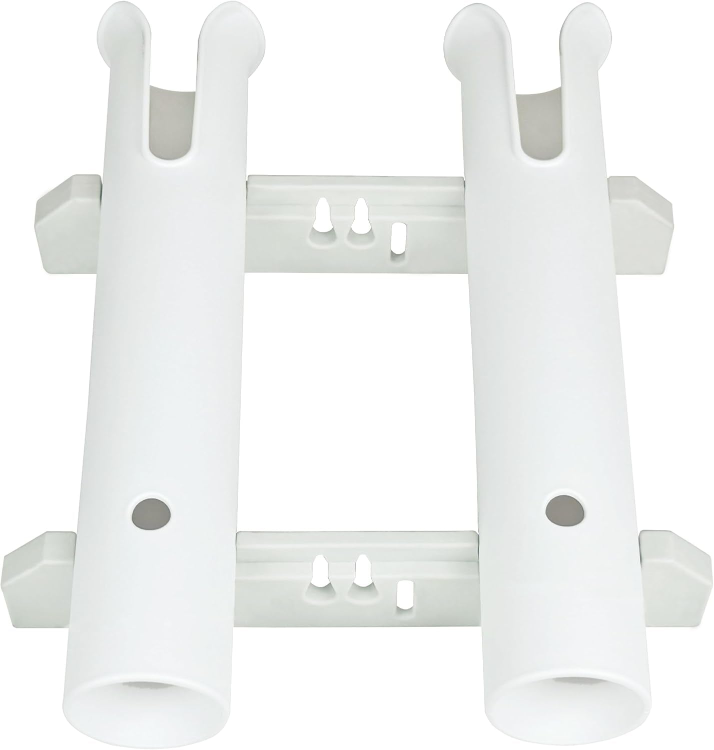 Wall Mounted Fishing Rod Holders Tubes Links Fishing Rod Holder Rack Rests (2-Pole-White)