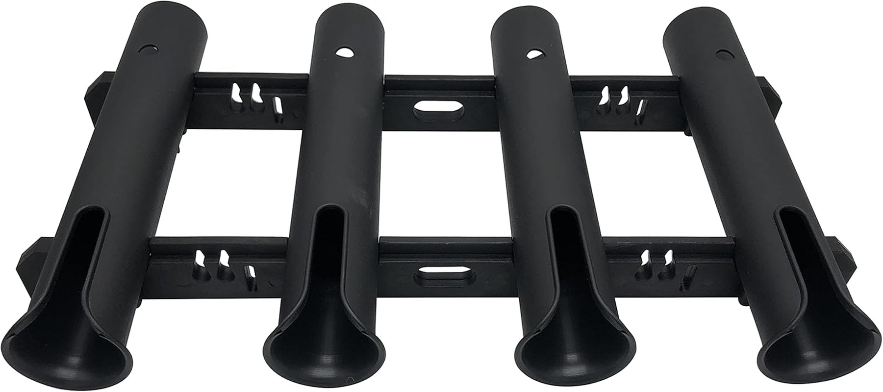 Wall Mounted Fishing Rod Holders Tubes Links Fishing Rod Holder Rack Rests (4-Pole-Black)