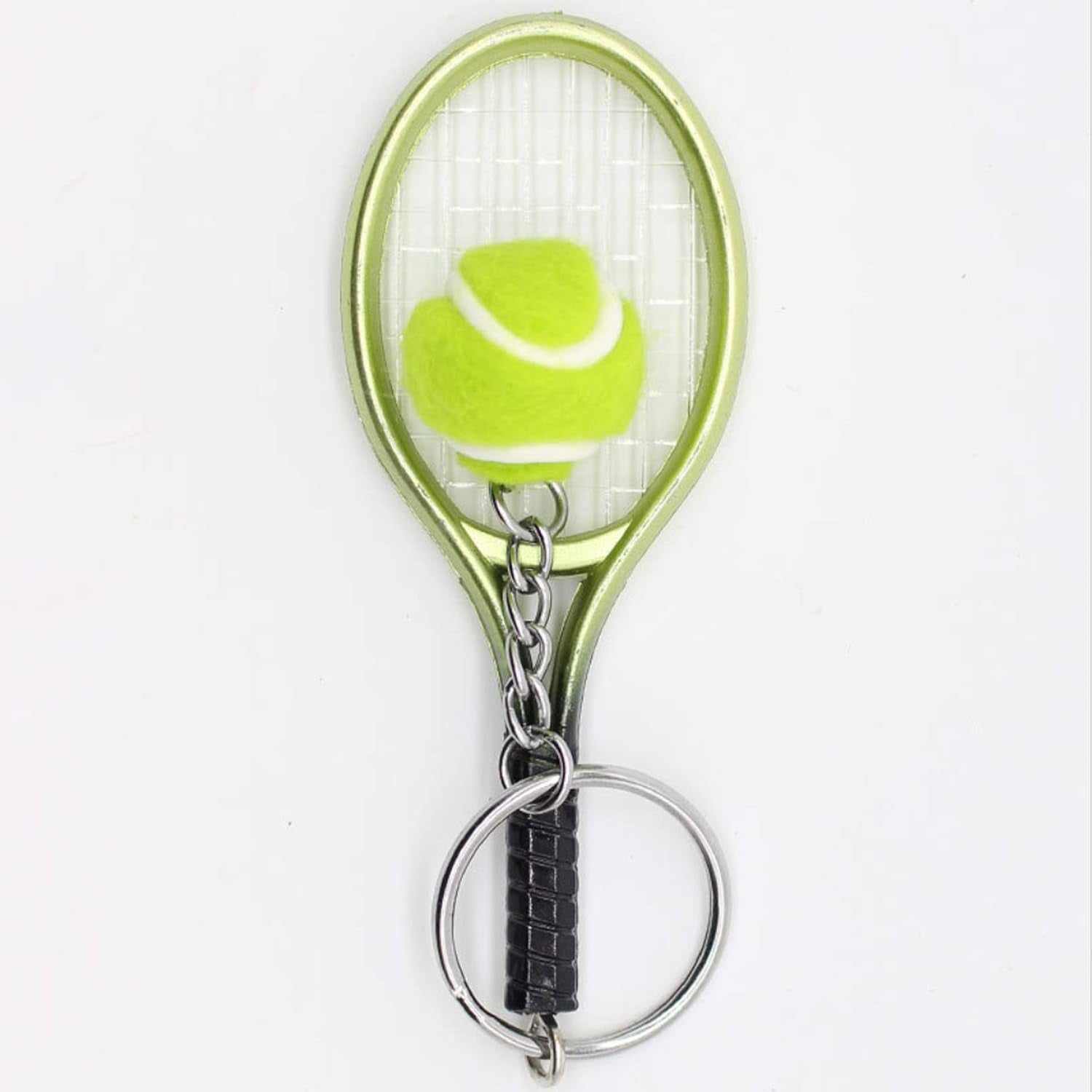 NA Tennis Keychain, Tennis Racquet Jewelry- Perfect Tennis Players, Tennis Coaches & Tennis Teams (Green)