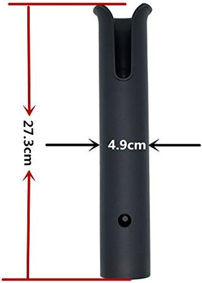 Wall Mounted Fishing Rod Holders Tubes Links Fishing Rod Holder Rack Rests (4-Pole-Black)