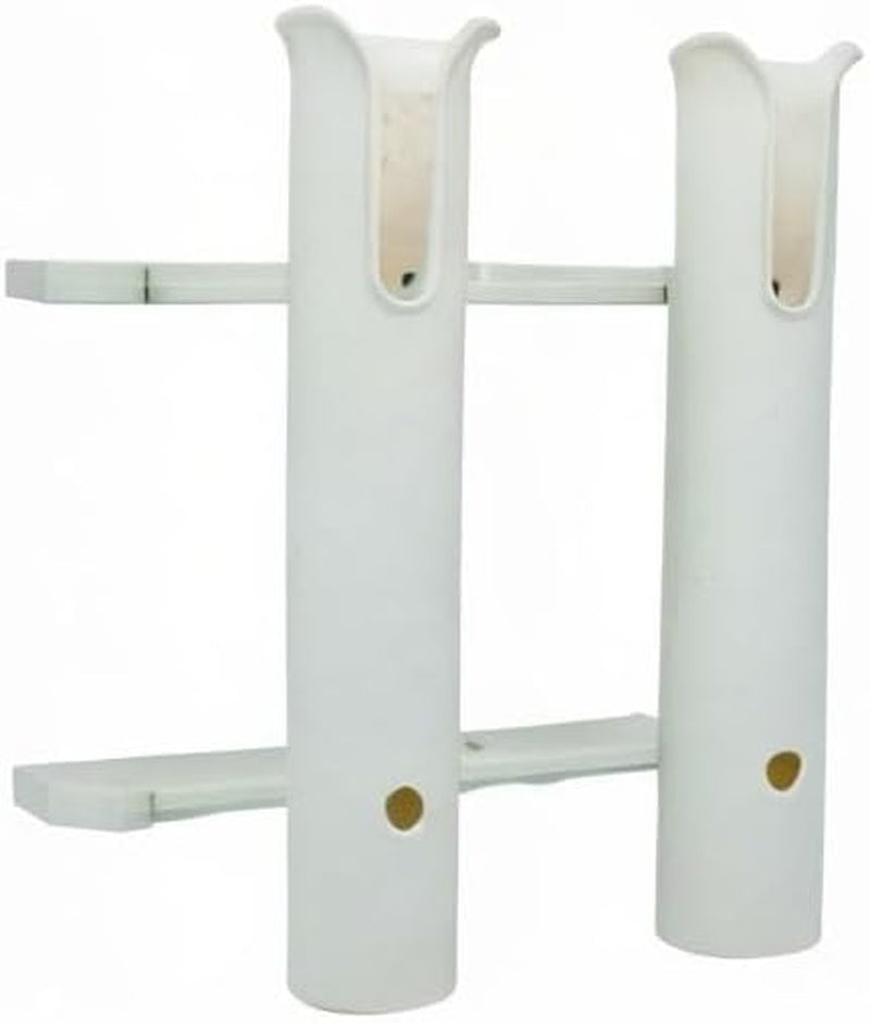 Wall Mounted Fishing Rod Holders Tubes Links Fishing Rod Holder Rack Rests (2-Pole-White)