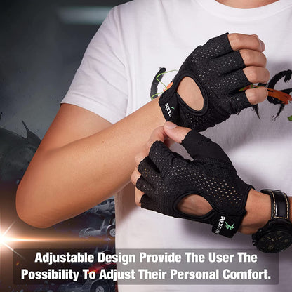 2 Pairs Workout Gloves Adjustable Weight Lifting Gym Exercise Training Breathable Workout Gloves with Full Palm Protection for Men and Women Fitness, Biking, Pull Up