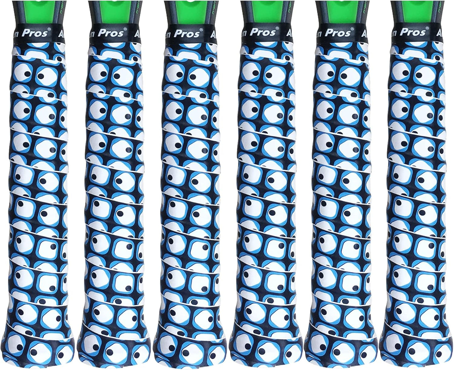 Tennis Racket Grip Tape (6 Grips) Precut & Dry Feel Tennis Grip Designer Overgrip for High Performance