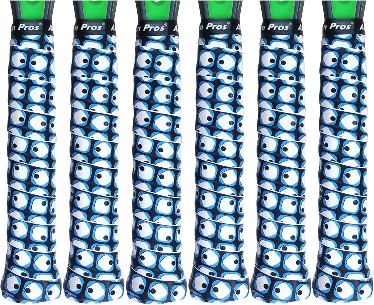 Tennis Racket Grip Tape (6 Grips) Precut & Dry Feel Tennis Grip Designer Overgrip for High Performance