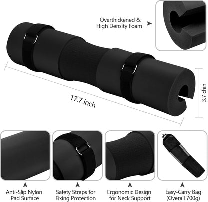 Barbell Pad Squat Pad for Weight Bar, Hip Thrust Pad for Support and Protection, Removable Barbell Bar Padding Cushion