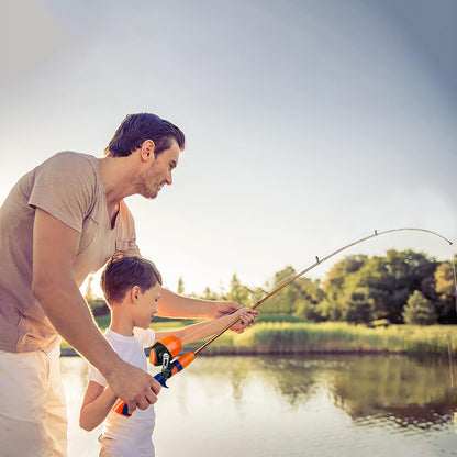 Kids Fishing Pole,Portable Telescopic Fishing Rod and Reel Full Kits, Spincast Youth Fishing Pole Fishing Gear for Kids, Boys