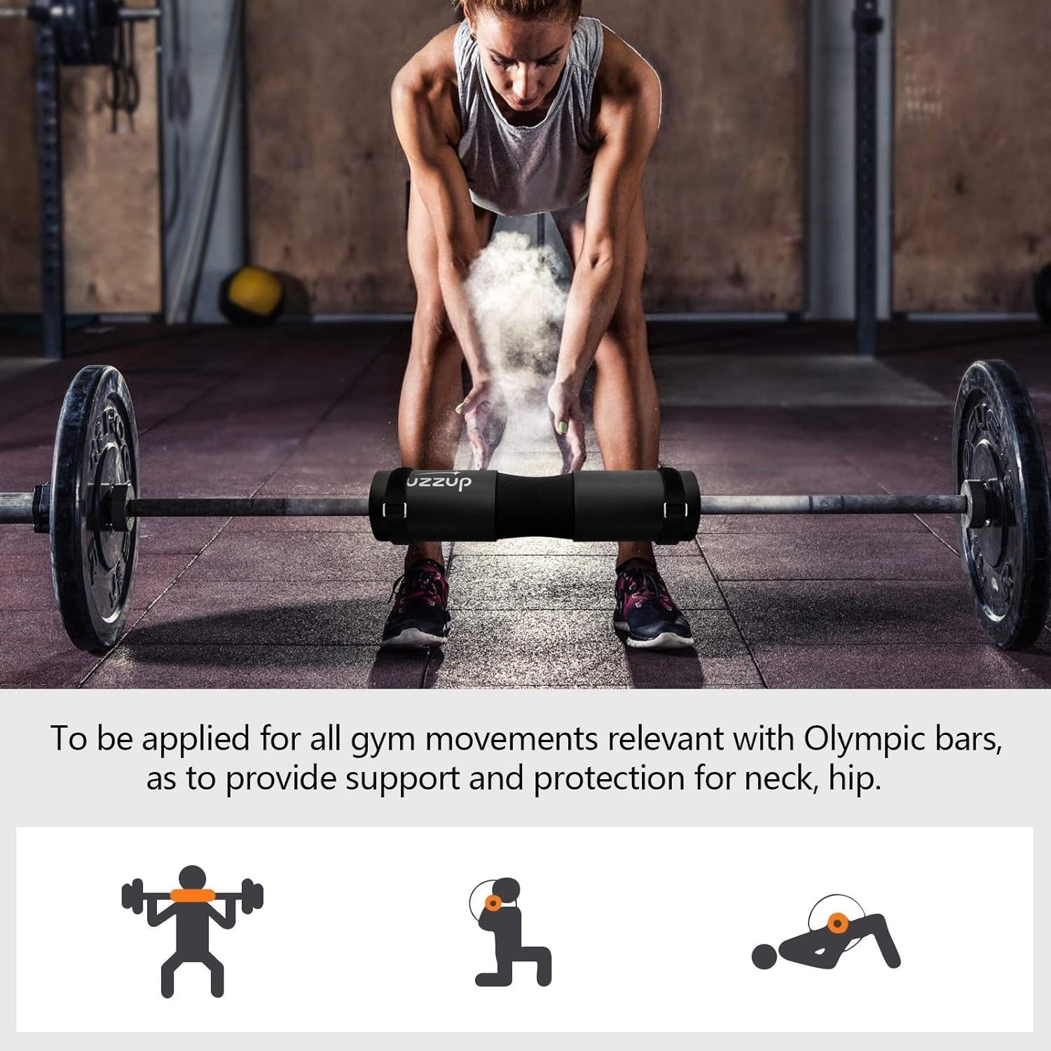 Barbell Pad Squat Pad for Weight Bar, Hip Thrust Pad for Support and Protection, Removable Barbell Bar Padding Cushion