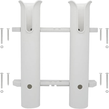 Wall Mounted Fishing Rod Holders Tubes Links Fishing Rod Holder Rack Rests (2-Pole-White)