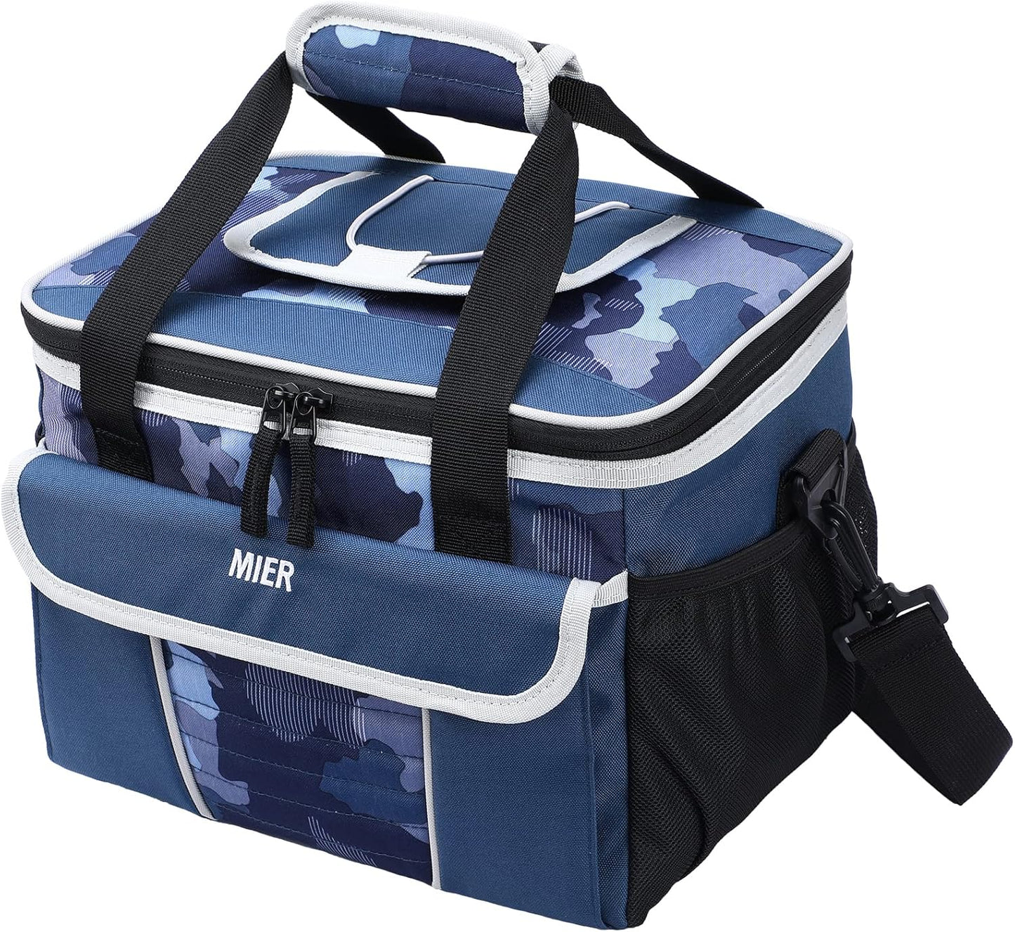 Large Lunch Box for Men, 18 Cans Soft Lunchbox Cooler Bag Insulated Lunch Bags for Adults Work Beach Travel, Top Flap & Multiple Pockets
