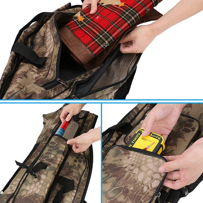 Fishing Rod Case, Fishing Pole Bag Case, Waterproof Fishing Rod Reel Bag Organizer Fishing Travel Bag, Oxford Large Capacity Fishing Tackle Storage Bag, Gift for Family Friends (Khaki Camouflage)