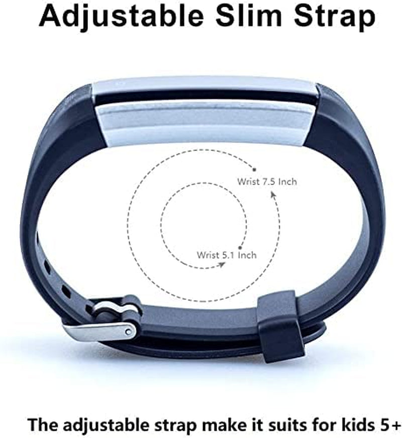 Slim Fitness Tracker Watch for Kids Girls Boys Teens, Waterproof Activity Tracker with Pedometer, Calorie and Step Counter, Sleep Monitor, Silent Alarm Clock(Dual Bands)