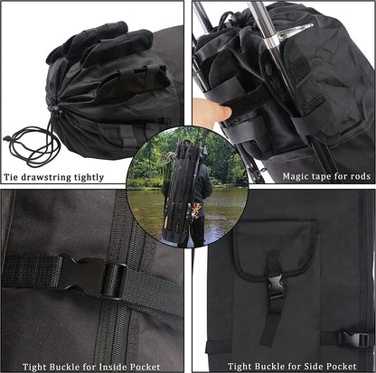 Fishing Rod Case Pole Bag Reel Case Large Capacity Waterproof Travel Carry Bag Fishing Gifts for Men