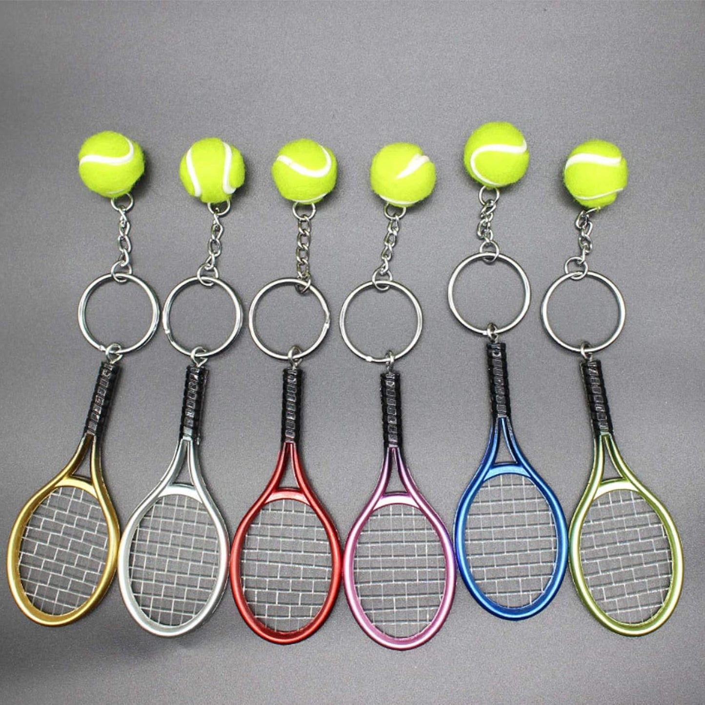 NA Tennis Keychain, Tennis Racquet Jewelry- Perfect Tennis Players, Tennis Coaches & Tennis Teams (Green)