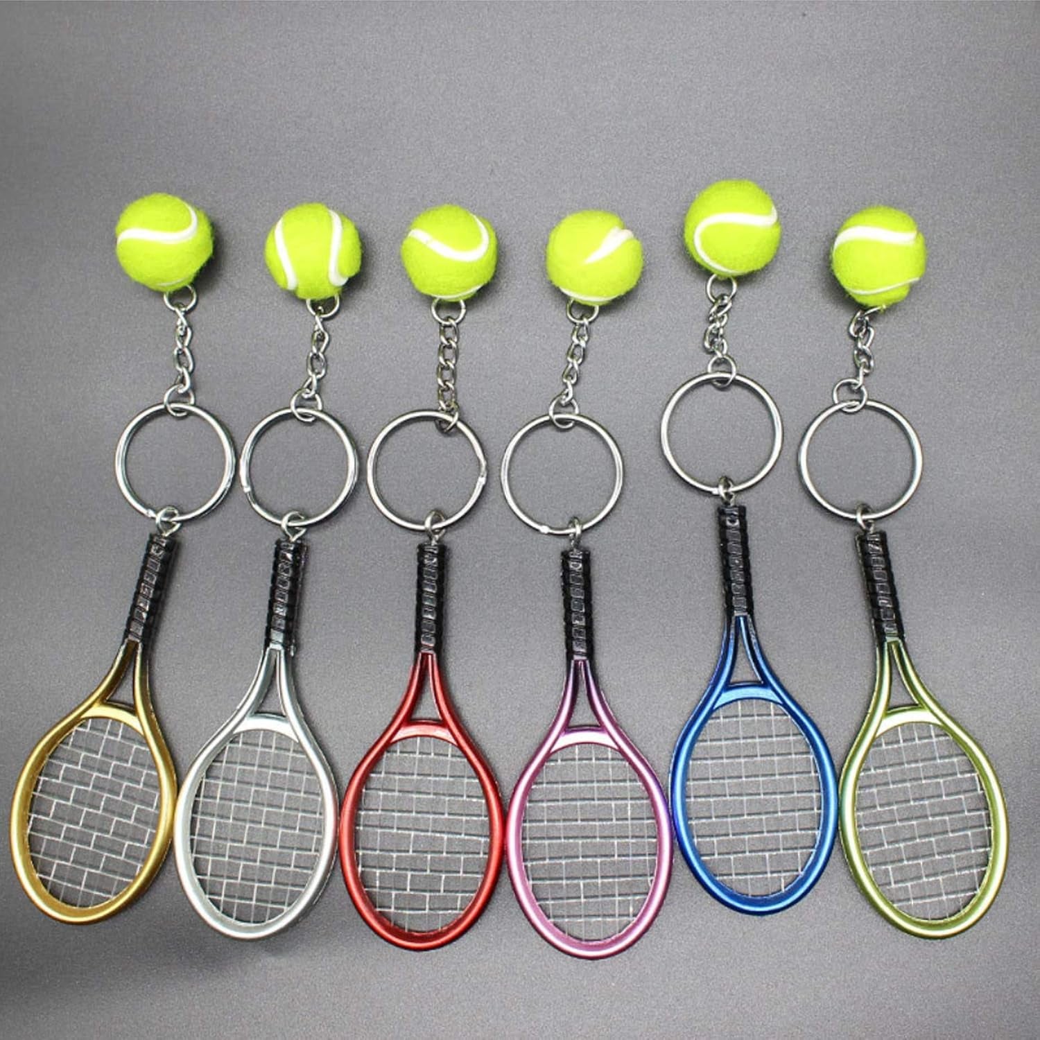 NA Tennis Keychain, Tennis Racquet Jewelry- Perfect Tennis Players, Tennis Coaches & Tennis Teams (Green)