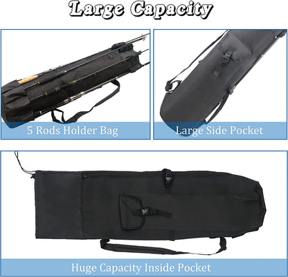 Fishing Rod Case Pole Bag Reel Case Large Capacity Waterproof Travel Carry Bag Fishing Gifts for Men