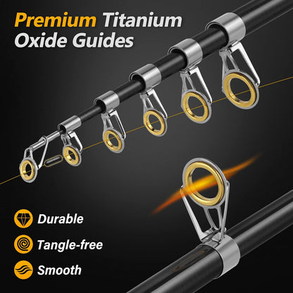 Fishing Rod and Reel Combos Set,Telescopic Fishing Pole with Spinning Reels, Carbon Fiber Fishing Rod for Travel Saltwater Freshwater Fishing